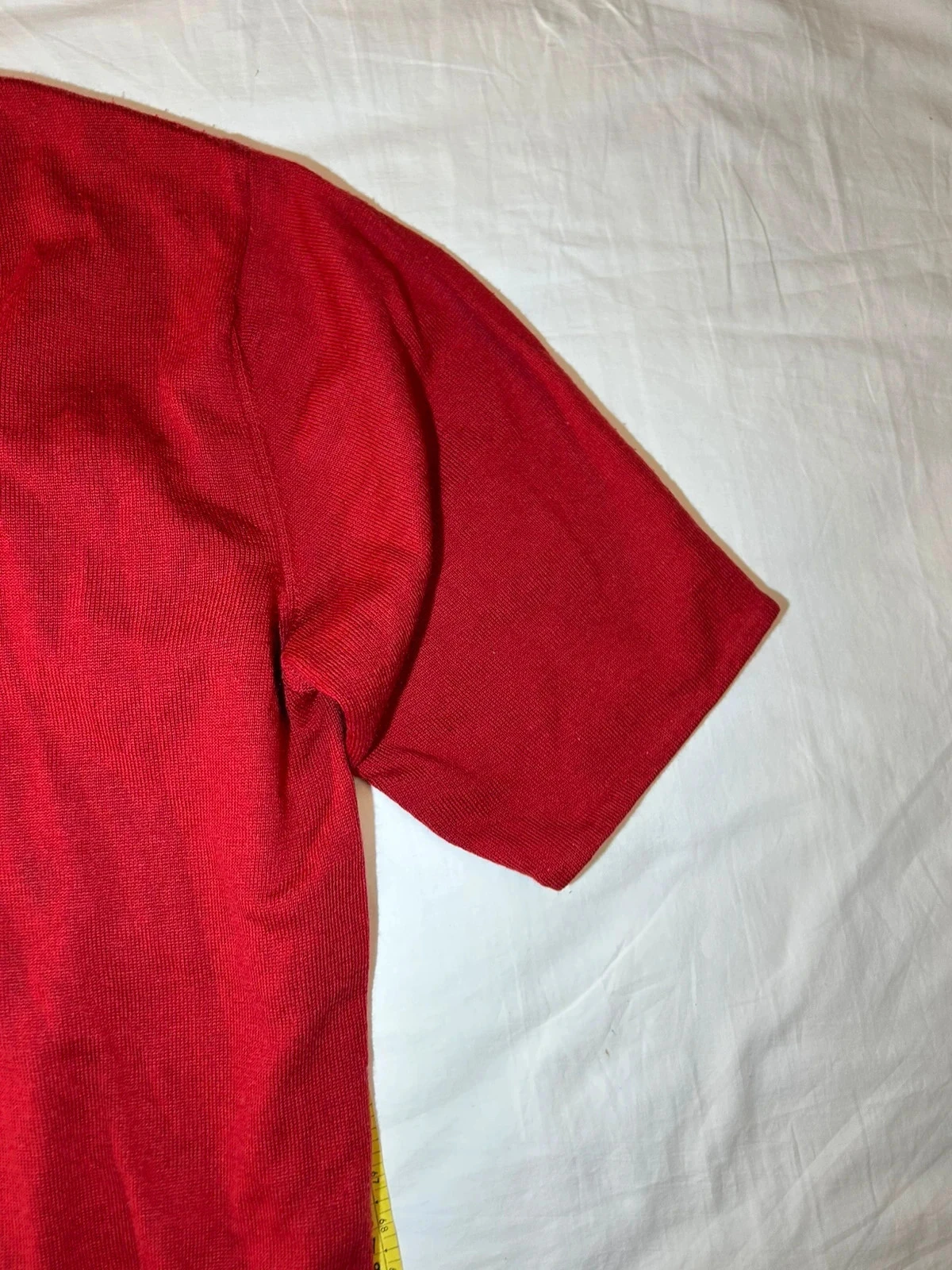 Rode vintage blouse met korte mouwen – photo 6